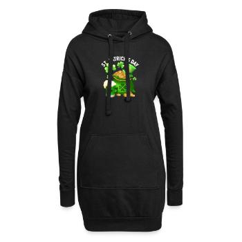 Boire de la bière Joyeux St Patrick’s Day Shamrock - Sweat-shirt à capuche long Femme - noir - Devant