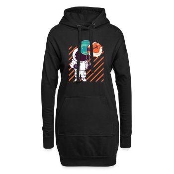 Astronaut Holding Planet Ballons Sonnensystem - Hoodie-Kleid - Schwarz - Vorne