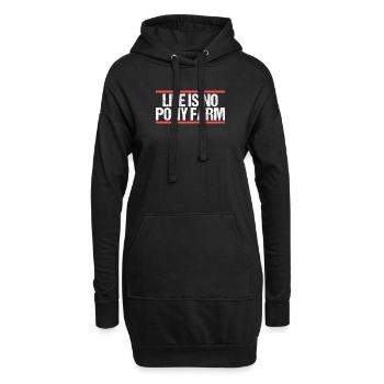 La vie n’est pas à la ferme des poneys Denglish - Sweat-shirt à capuche long Femme - noir - Devant