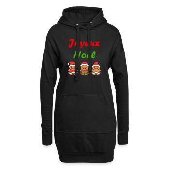 Joyeux noel pain d'épice - Sweat-shirt à capuche long Femme - noir - Devant