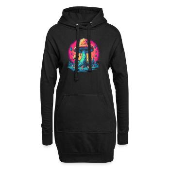 Mushroom | Fantasy Pilze Wald Natur Goa Festival - Hoodie-Kleid - Schwarz - Vorne