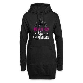 4 Roues Pour Hommes Grand-Père VTT Quad Bike Racing - Sweat-shirt à capuche long Femme - noir - Devant