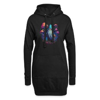 Mushroom | Fantasy Pilze Wald Natur Goa Festival - Hoodie-Kleid - Schwarz - Vorne