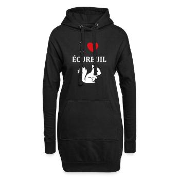 Humour petit écureuil - Sweat-shirt à capuche long Femme - noir - Devant