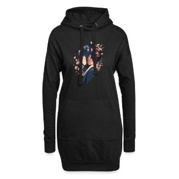 Vintage Japanisch Ästhetik Otaku Anime Girl - Hoodie-Kleid - Schwarz - Vorne