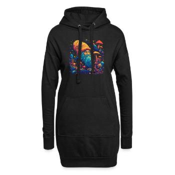 Mushroom | Fantasy Pilze Wald Natur Goa Festival - Hoodie-Kleid - Schwarz - Vorne