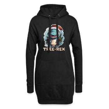 Süßer kleines Dino Baby mit Spruch Tree-Rex - Hoodie-Kleid - Schwarz - Vorne