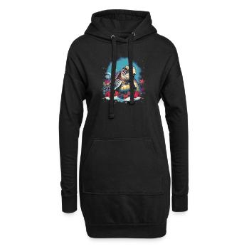 Tortue de mer avec Noël, tortues d’amour - Sweat-shirt à capuche long Femme - noir - Devant