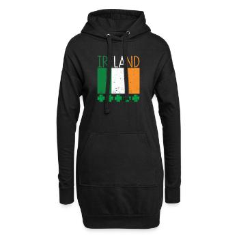 Drapeau irlandais patriotique Irlande trèfle - Sweat-shirt à capuche long Femme - noir - Devant