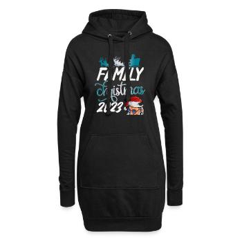 Family Christmas 2023 - Hoodie-Kleid - Schwarz - Vorne