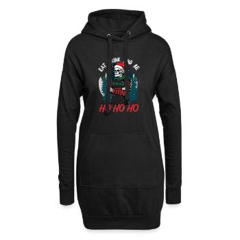 hohoho scary Skulls - Hoodie-Kleid - Schwarz - Vorne