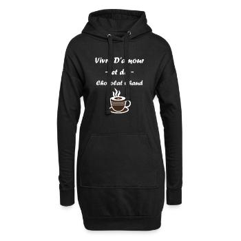Humour petit chocolat chaud - Sweat-shirt à capuche long Femme - noir - Devant