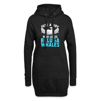 Baleine blanche Béluga - Sweat-shirt à capuche long Femme - noir - Devant