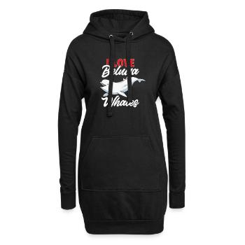 Baleine blanche Béluga - Sweat-shirt à capuche long Femme - noir - Devant