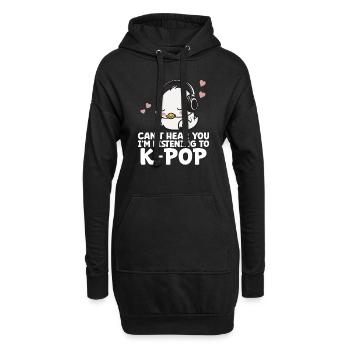 Can't Hear You I'm Listening Kpop Duck K-pop - Hoodie-Kleid - Schwarz - Vorne