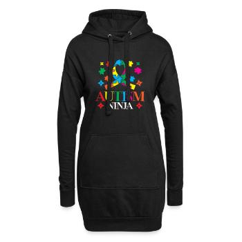 Autismus-ninja-asperger-syndrom-spektrum - Hoodie-Kleid - Schwarz - Vorne