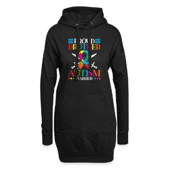 Stolzer Bruder Eines Autismus-kriegers - Hoodie-Kleid - Schwarz - Vorne