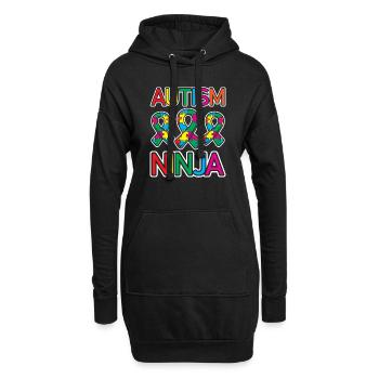 Ninja de l’autisme, guerrier autiste, - Sweat-shirt à capuche long Femme - noir - Devant