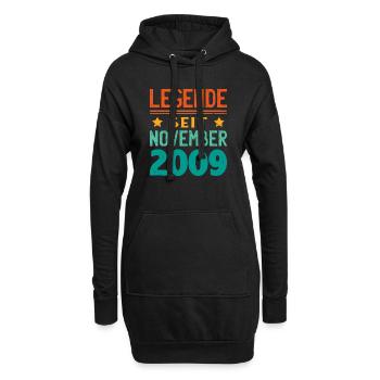 November 2009 Legende seit 14 Jahren Mann Frau - Hoodie-Kleid - Schwarz - Vorne