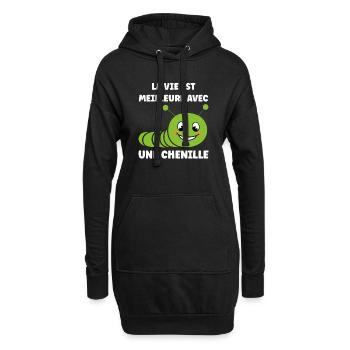 Chenilles insecte Amour petite chenille - Sweat-shirt à capuche long Femme - noir - Devant