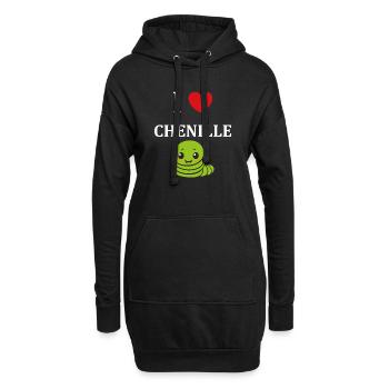 Chenilles insecte Amour petite chenille - Sweat-shirt à capuche long Femme - noir - Devant