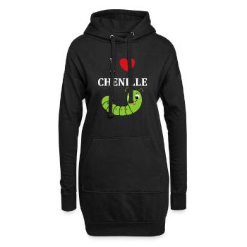 Chenilles insecte Amour petite chenille - Sweat-shirt à capuche long Femme - noir - Devant