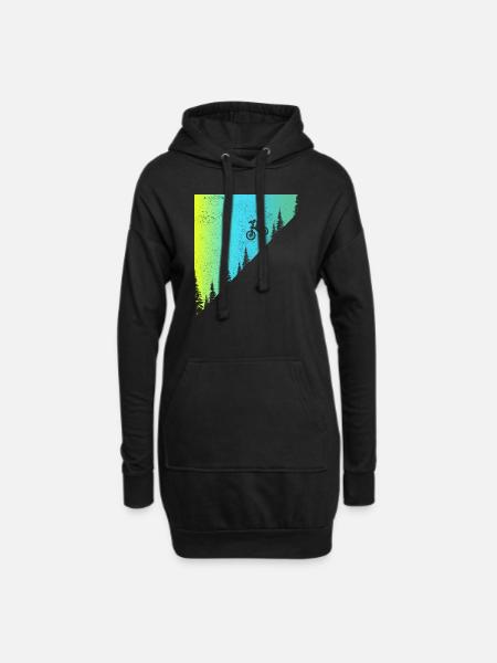 Mountainbike MTB Downhill Biker Geschenk - Hoodie-Kleid - Schwarz