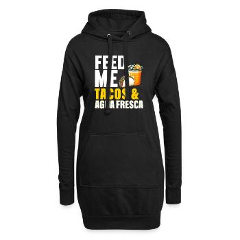 Tacos & Agua Fresca Fun Amateur de cuisine mexicaine Comida - Sweat-shirt à capuche long Femme - noir - Devant