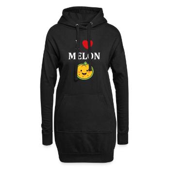 Fruit Humour petit Melon - Sweat-shirt à capuche long Femme - noir - Devant