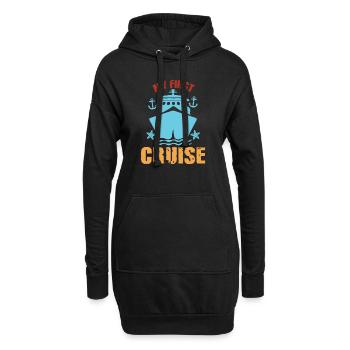 Mein erster Kreuzfahrt-Familienurlaub - lustig und aufregend - Hoodie-Kleid - Schwarz - Vorne