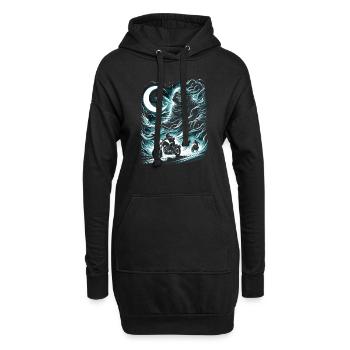 Mystic Moonlight Chase: Slasher on the Prowl - Hoodie-Kleid - Schwarz - Vorne