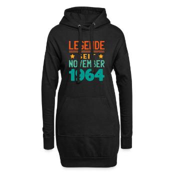 November 1964 Legende seit 59 Jahren Mann Frau - Hoodie-Kleid - Schwarz - Vorne