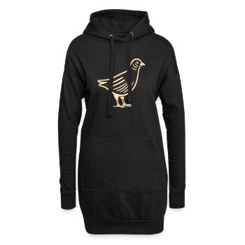 cailles petit oiseau caille - Sweat-shirt à capuche long Femme - noir - Devant