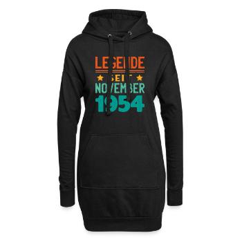 November 1954 Legende seit 69 Jahren Mann Frau - Hoodie-Kleid - Schwarz - Vorne