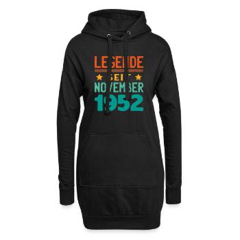November 1952 Legende seit 71 Jahren Mann Frau - Hoodie-Kleid - Schwarz - Vorne