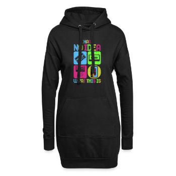 Fille garçon enfants 70 s 80 s 90 s Disco Costume tenue - Sweat-shirt à capuche long Femme - noir - Devant