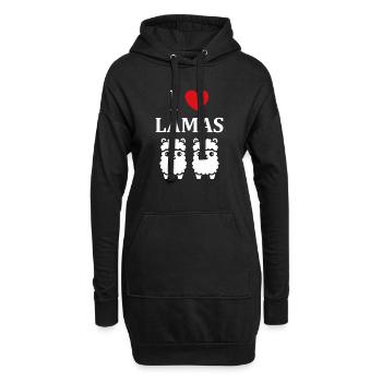 Humour mignon petit lama - Sweat-shirt à capuche long Femme - noir - Devant