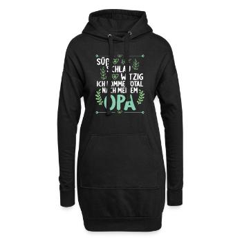 Ich komme total nach meinem Opa Enkelin Enkel - Hoodie-Kleid - Schwarz - Vorne