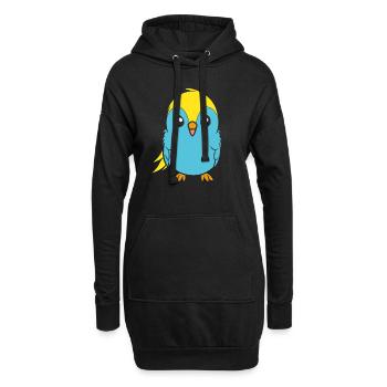 Niedlicher kleiner Wellensittich - Hoodie-Kleid - Schwarz - Vorne