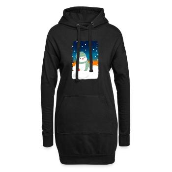 Snowman With Christmas Hat Snowman Lover Gift - Hoodie-Kleid - Schwarz - Vorne
