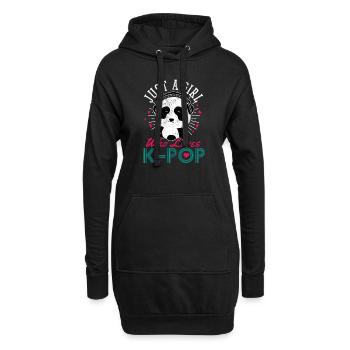 K-Pop Fan Geschenk Koreanische Popmusik - Hoodie-Kleid - Schwarz - Vorne