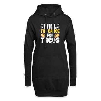 Claquettes pour tacos drôle danseuse mexicaine - Sweat-shirt à capuche long Femme - noir - Devant