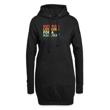 Hot-dog à la recherche d’un couloir - Sweat-shirt à capuche long Femme - noir - Devant