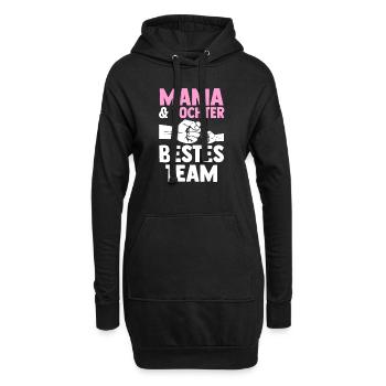 Mutter Muttertag Mama und Tochter - Hoodie-Kleid - Schwarz - Vorne