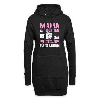 Mutter Muttertag Mama und Tochter - Hoodie-Kleid - Schwarz - Vorne