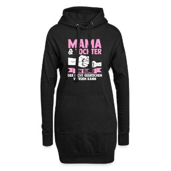 Mutter Muttertag Mama und Tochter - Hoodie-Kleid - Schwarz - Vorne