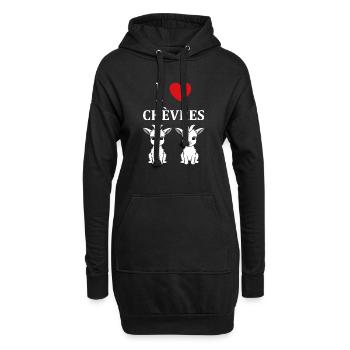 Citation humour petite chèvre - Sweat-shirt à capuche long Femme - noir - Devant