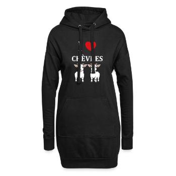 Citation humour petite chèvre - Sweat-shirt à capuche long Femme - noir - Devant