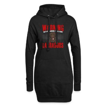 Chocolate Labrador Retriever Hund - Hoodie-Kleid - Schwarz - Vorne