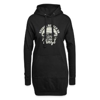 Vinyl Schallplatte Sammler DJ Geschenk - Hoodie-Kleid - Schwarz - Vorne